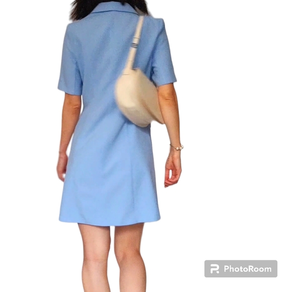 Vintage Blue mini 60's style jacket blazer dress Sise XS - Picture 4 of 11